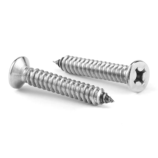 #7 x 1" Wood Screw 100Pcs 18-8 (304) Stainless Steel Screws Flat Head Phillips Fast Self Tapping Drywall Screws by SG TZH