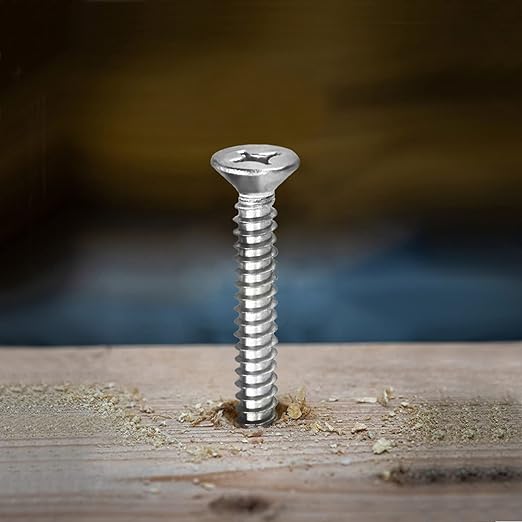 #14 x 5/8" Wood Screw 100Pcs 18-8 (304) Stainless Steel Screws Flat Head Phillips Fast Self Tapping Drywall Screws by SG TZH
