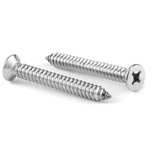 #8 x 1-1/2" Wood Screw 100Pcs 18-8 (304) Stainless Steel Screws Flat Head Phillips Fast Self Tapping Drywall Screws by SG TZH